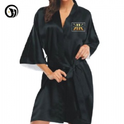 Customized Satin Spa Silk Robes Client Wrap Salon Robe Hairdressing High Quality Luxury Bathrobe Women Spa Shower Robe